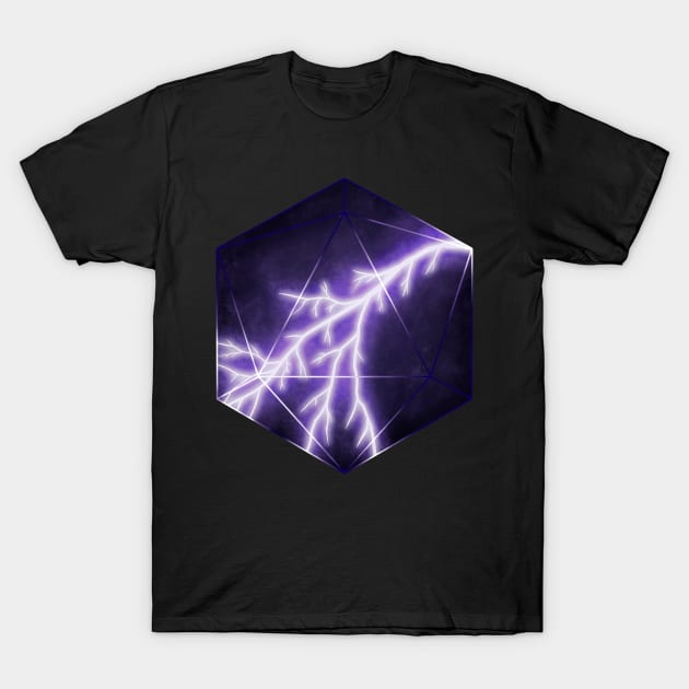 Catching Lightning D20 T-Shirt by 39TheWolf